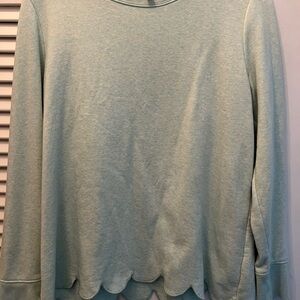 Talbots Mint Green Scalloped Hem Sweatshirt